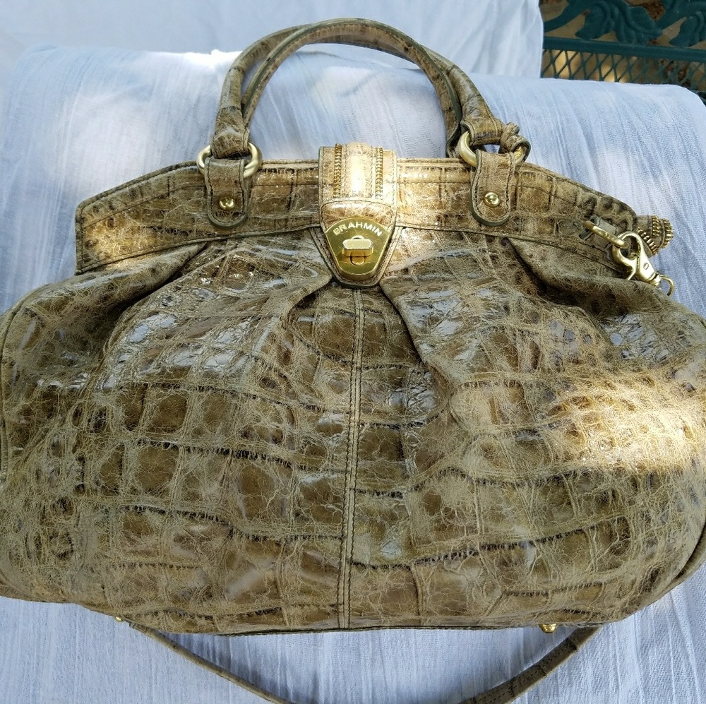 Brahmin Satchel Melbourne Croc